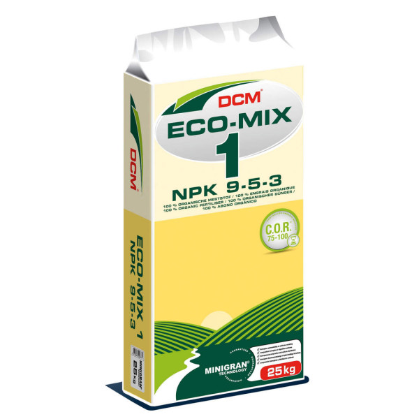 Fertilizante DCM ECO-Mix 1, 9-5-3. Saco 25 Kg