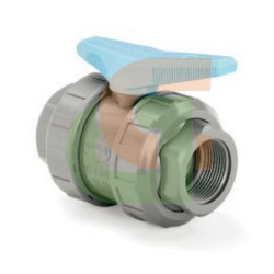 Válvula PVC hembra asiento PTFE